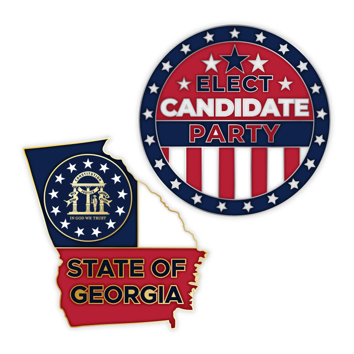 Election Campaign Promotional Flag Pin